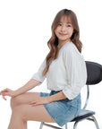 Ruched-Sleeve Blouse