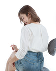 Ruched-Sleeve Blouse