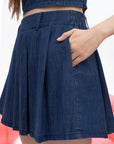 Flared Denim-Style Skirt