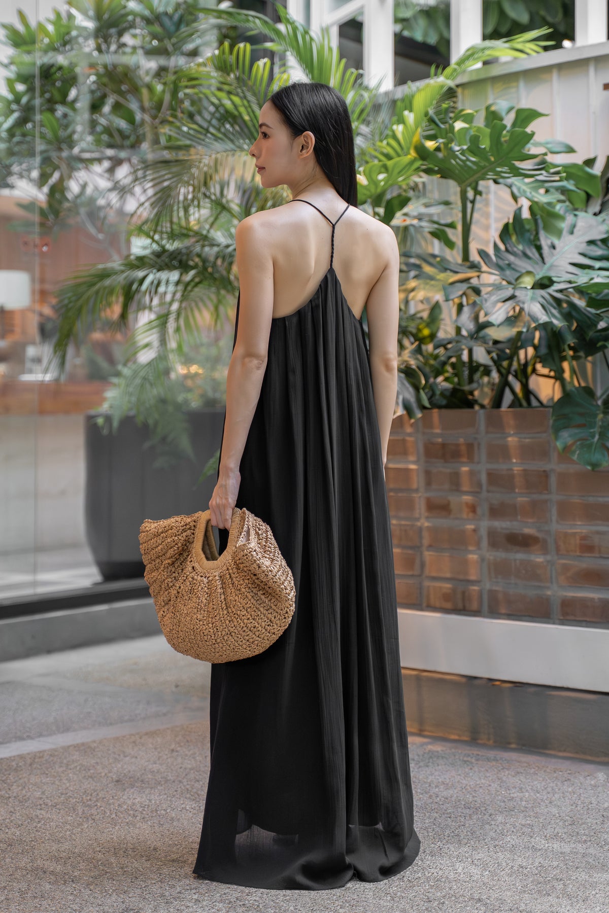 Flowy Ruffled V-Neck Maxi Dress