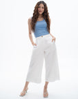 Wide-Leg Cropped Pants
