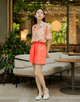 Printed Collar Wrap Shirt