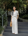 Notch-Lapel Popover Blouse