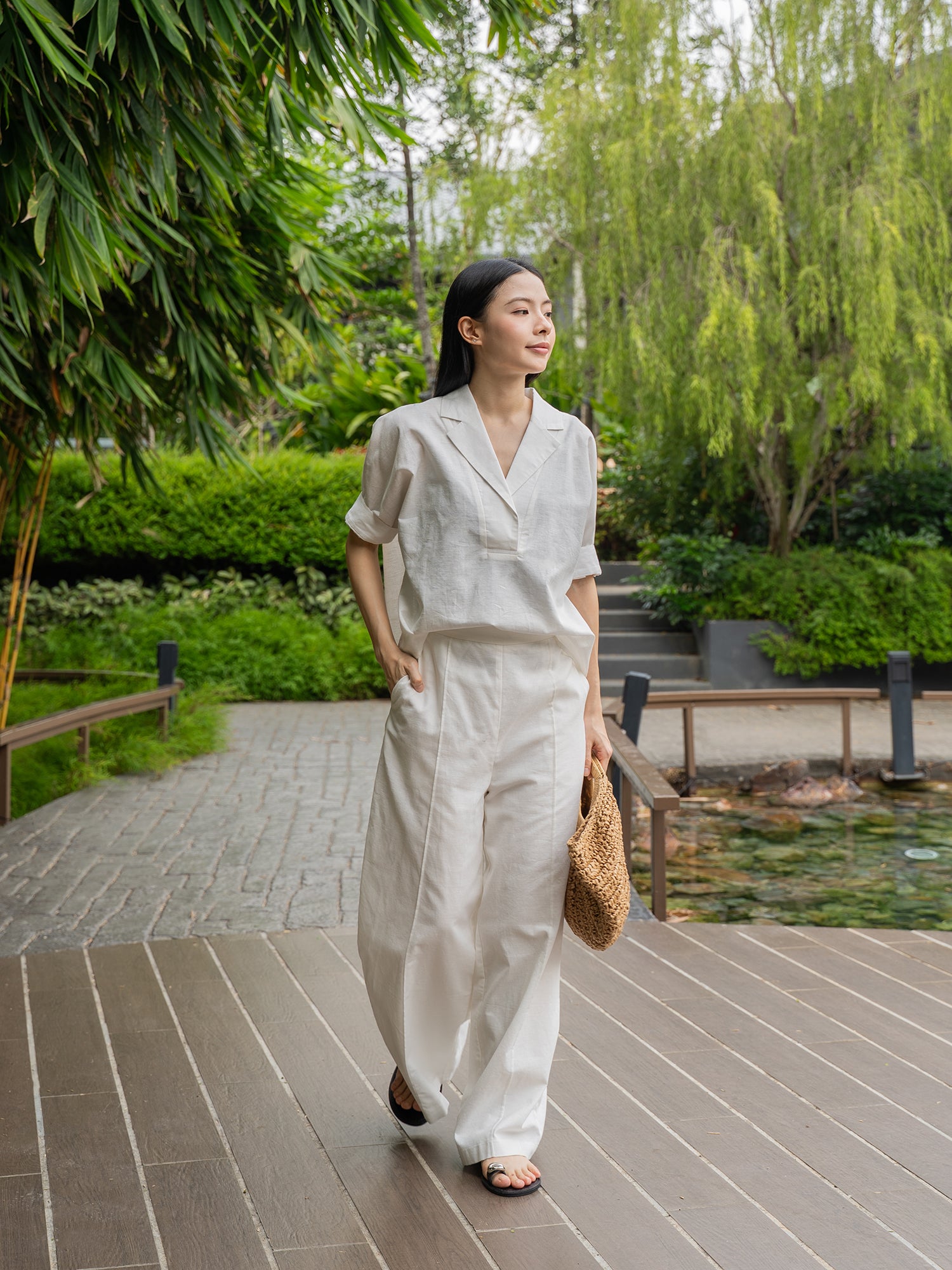 Front-Seam Wide-Leg Trouser