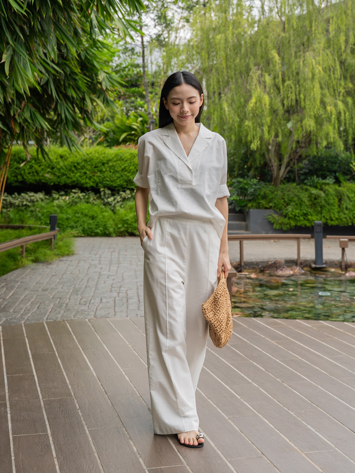Front-Seam Wide-Leg Trouser