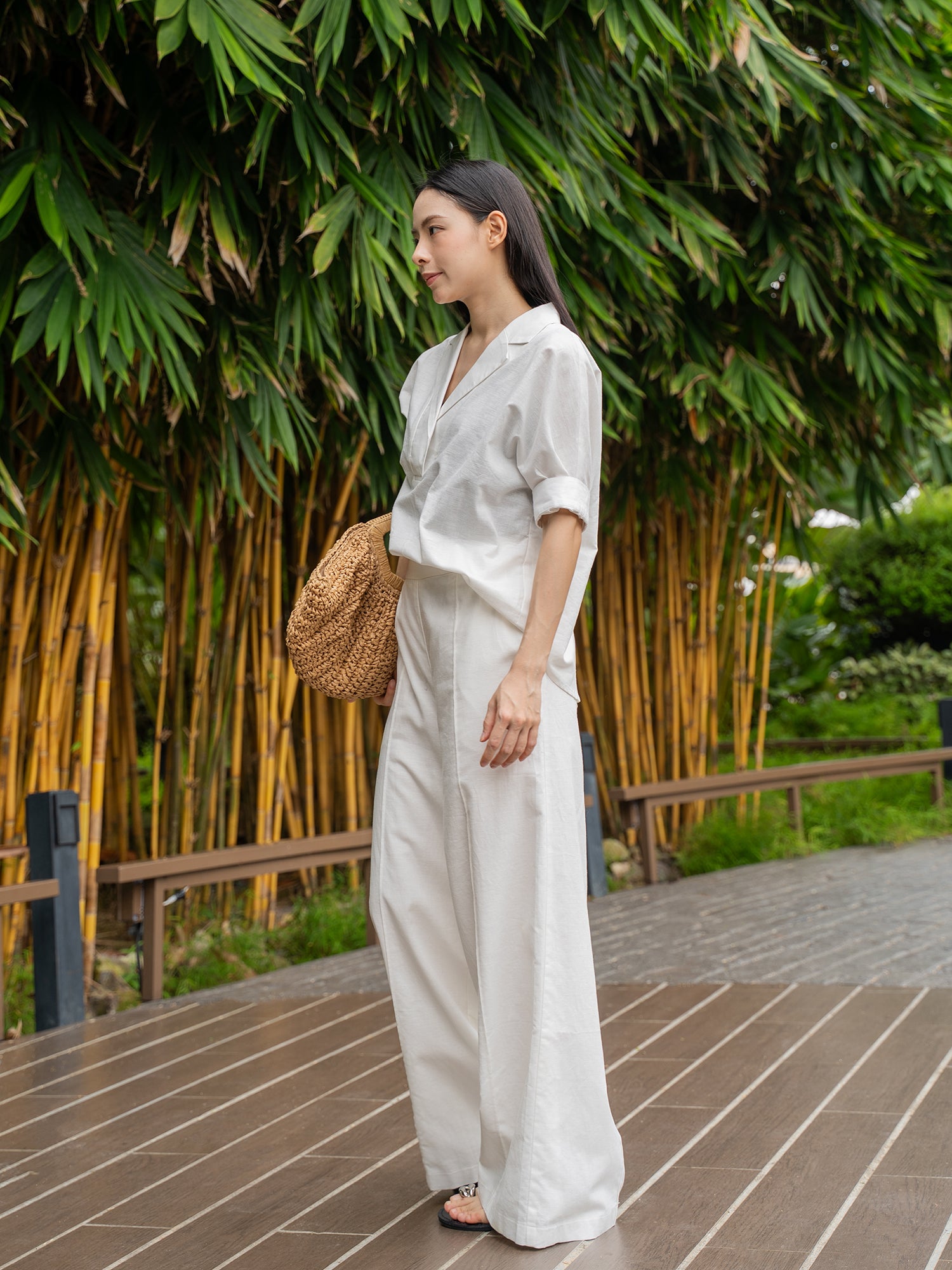 Front-Seam Wide-Leg Trouser