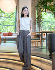 Pleated Wide Leg Trouser