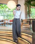 Pleated Wide Leg Trouser