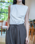 Side-Gathered Sleeveless Top