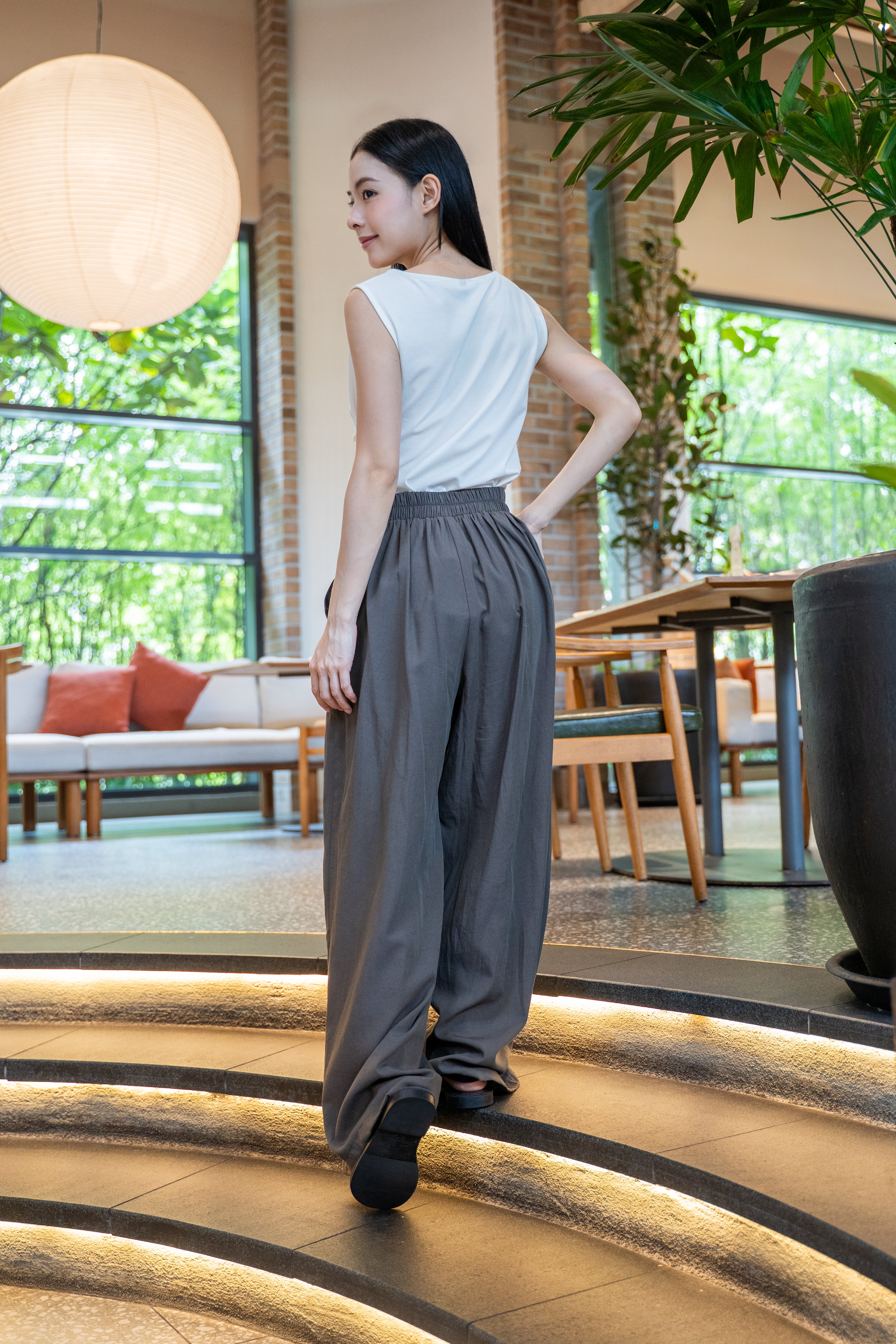 Side-Gathered Sleeveless Top