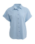 Short-Sleeve Cotton Blend Button Shirt