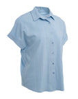 Short-Sleeve Cotton Blend Button Shirt