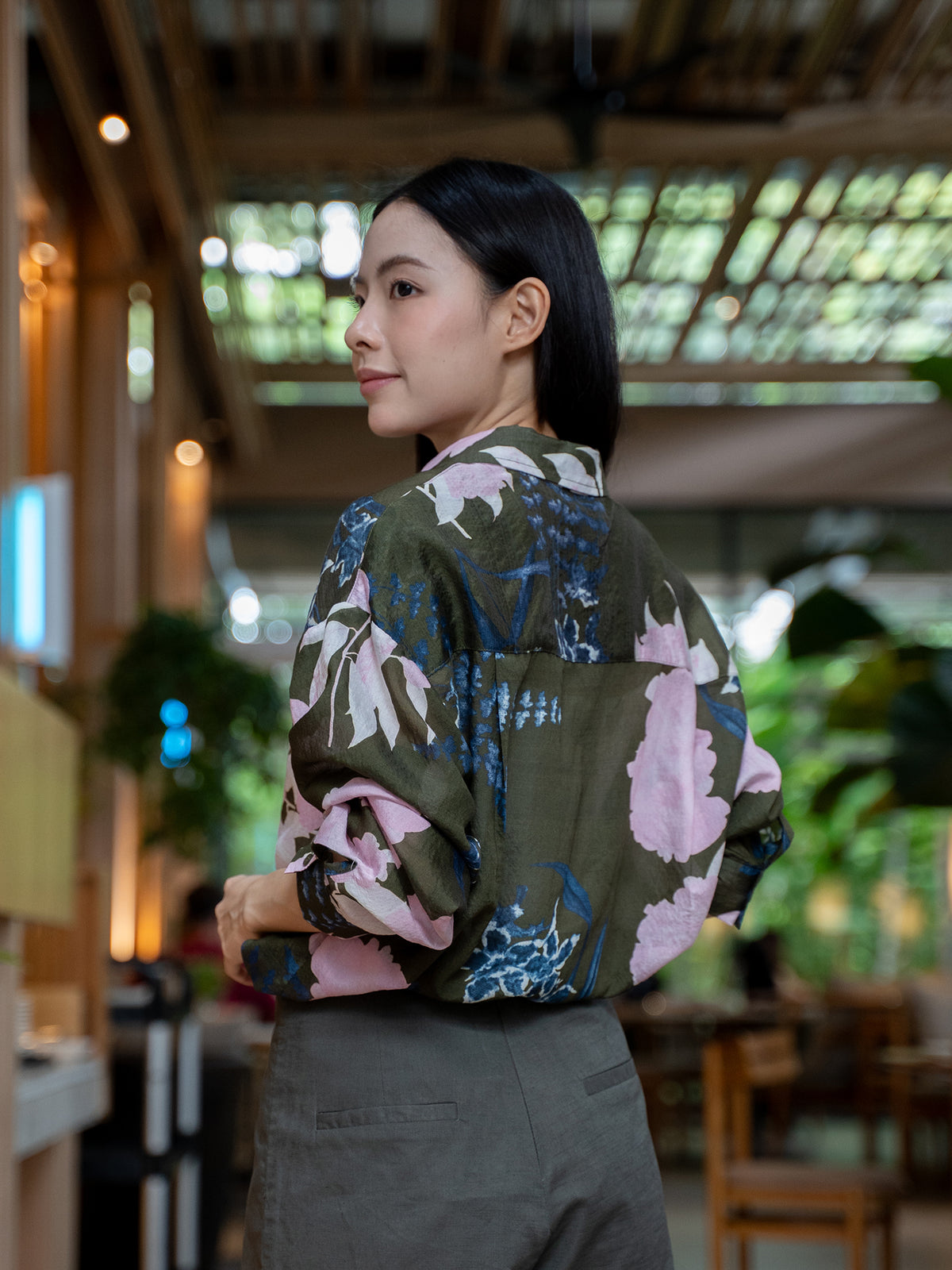 Abstract Floral Print Shirt