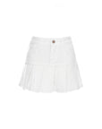 Pleated Denim Mini Skirt