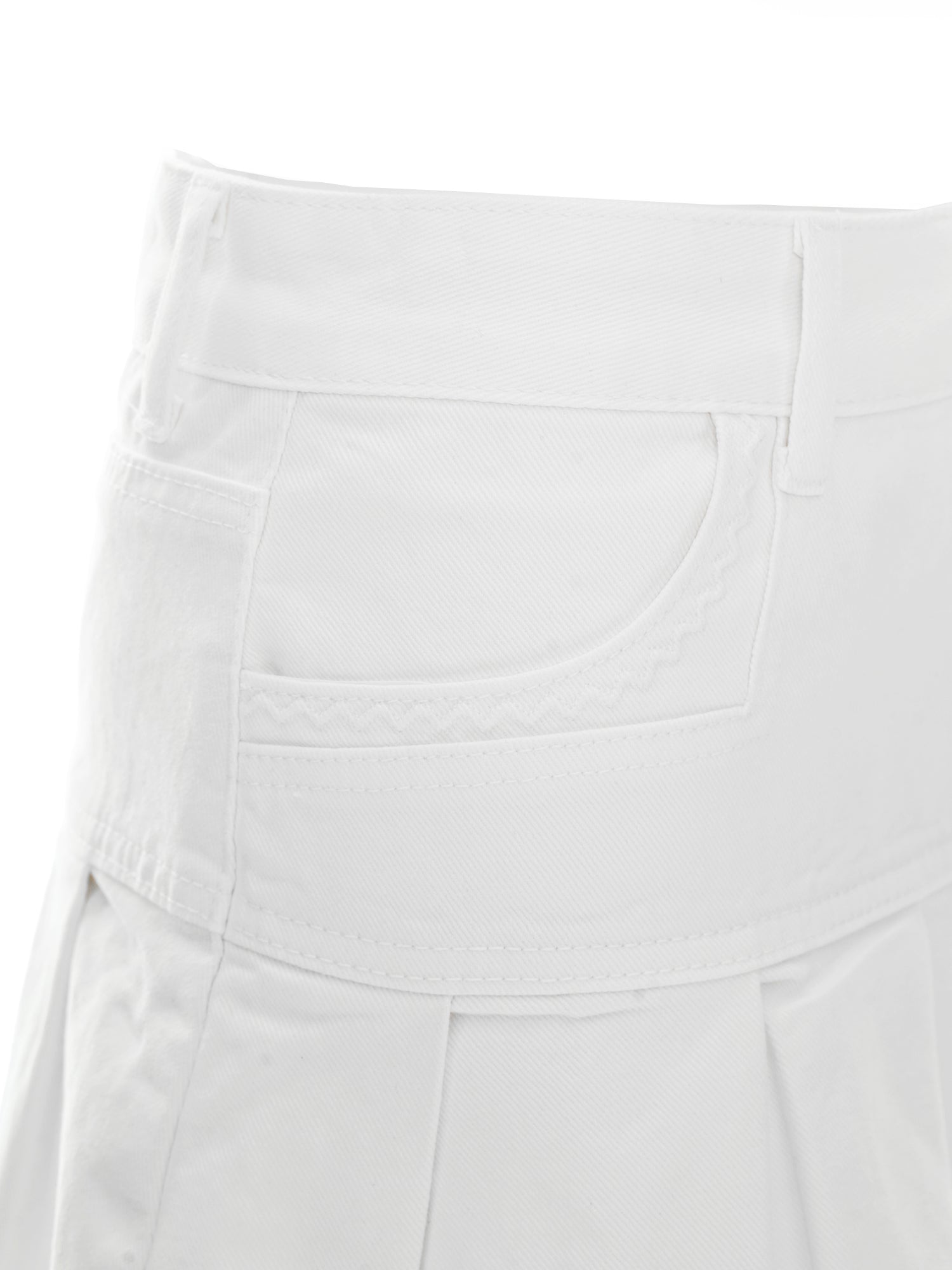 Pleated Denim Mini Skirt