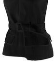 Cross-Halter Peplum Top with Belt