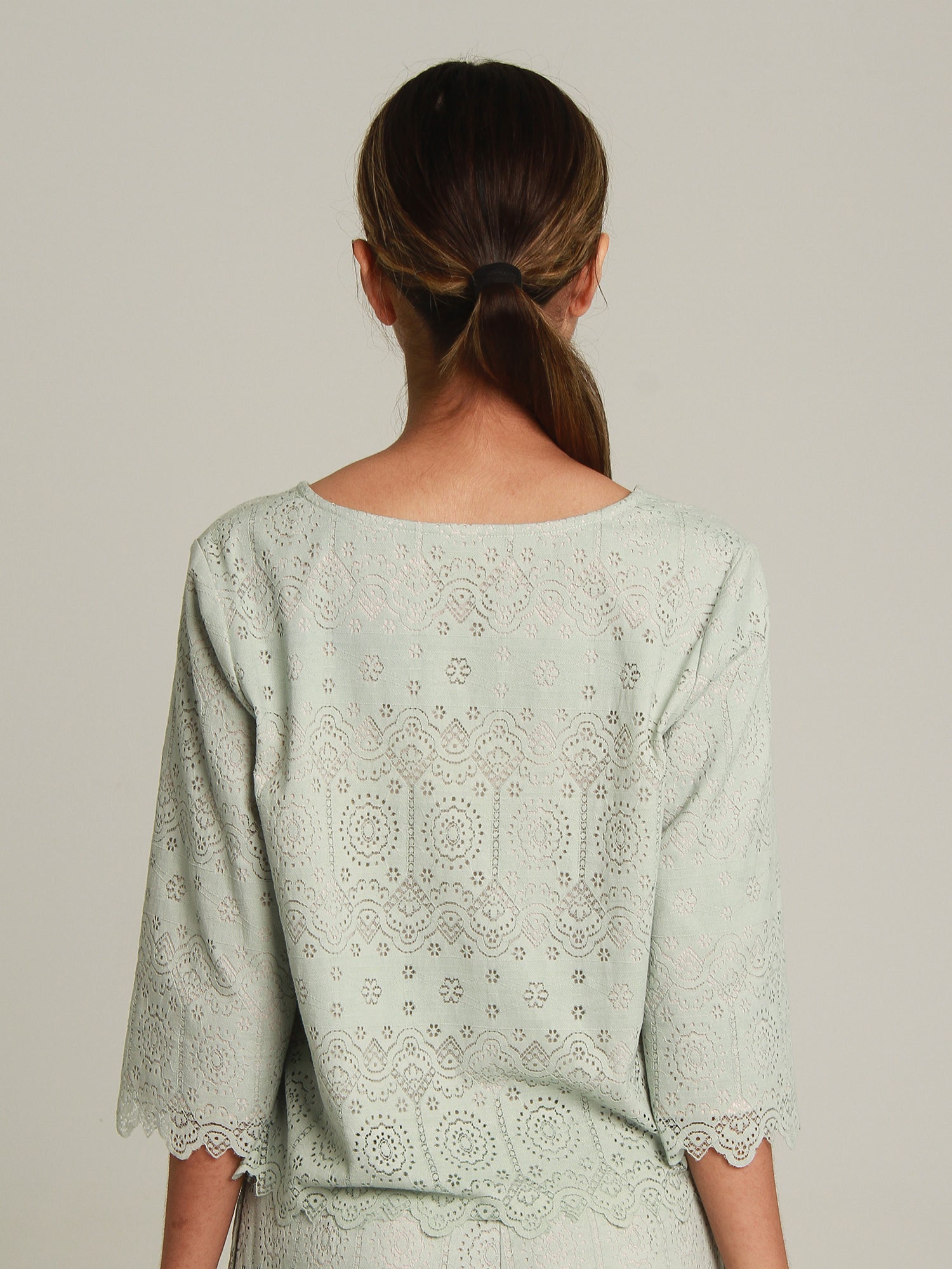 Deena Lace Scalloped Top