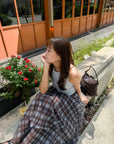 Plaid Flow Maxi Skirt