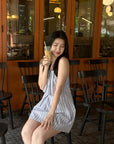 Striped Tiered Ruffle Mini Dress