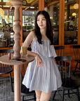 Striped Tiered Ruffle Mini Dress