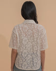 Lace Button-Up Blouse