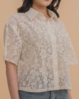 Lace Button-Up Blouse