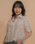 Lace Button-Up Blouse