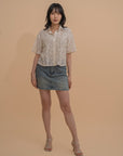 Lace Button-Up Blouse