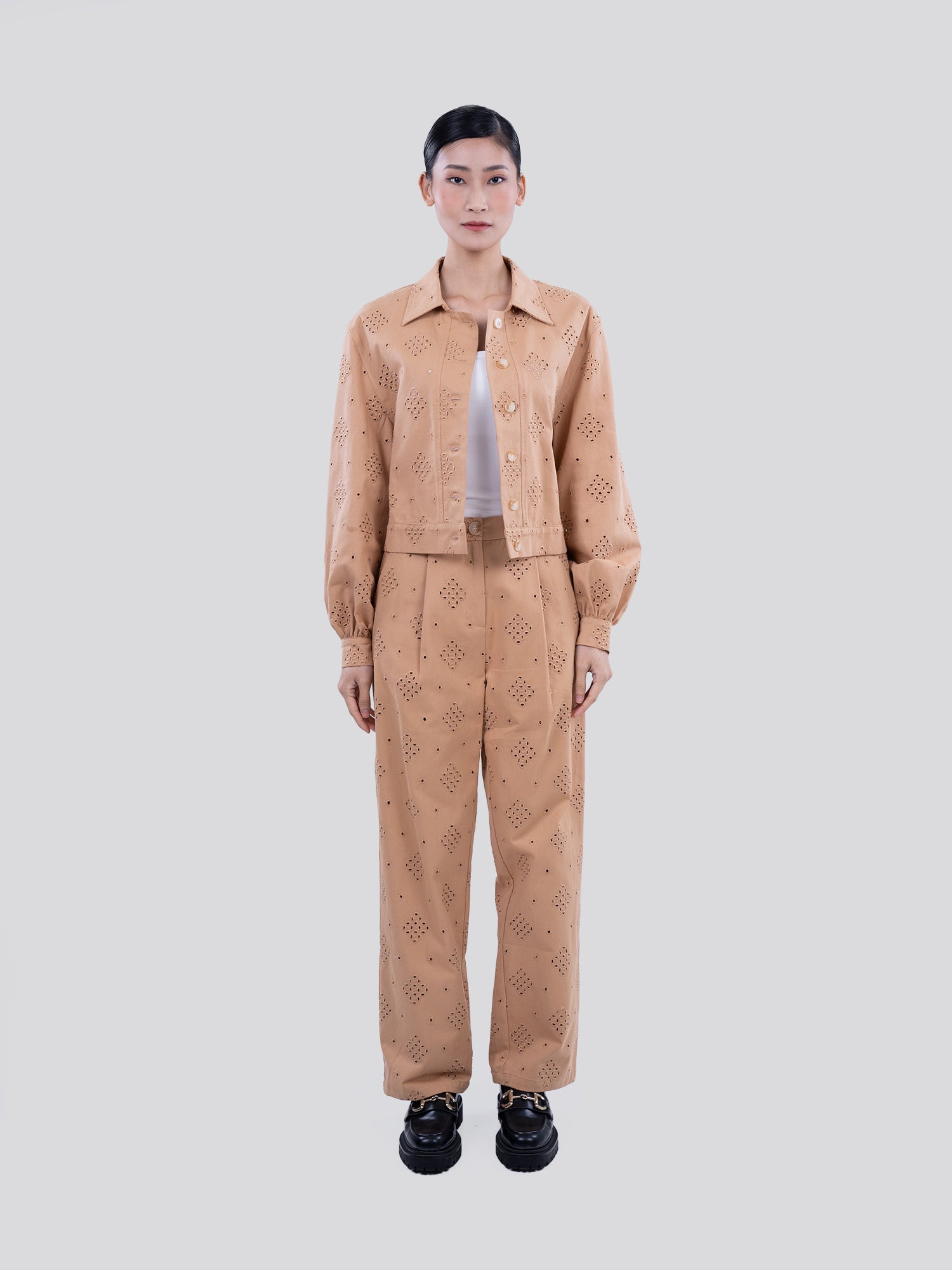 Savannah Cotton Cutwork Trousers